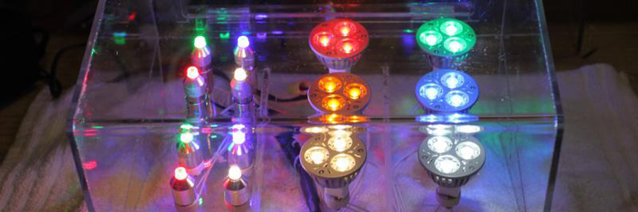 Billiance LED bulbs showcasing different coloured lights