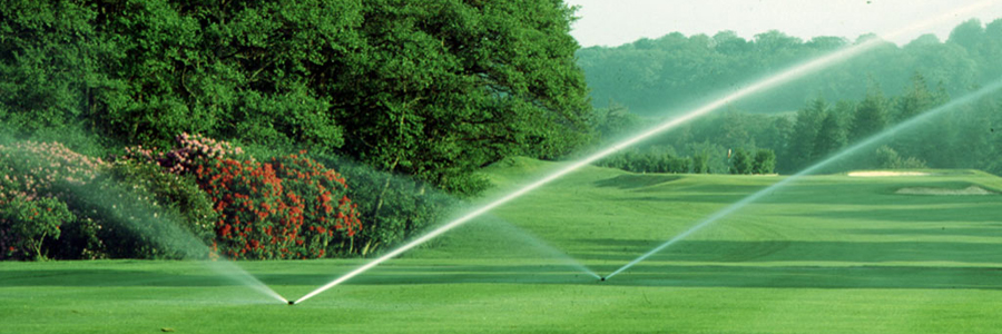 Rotors watering golf course