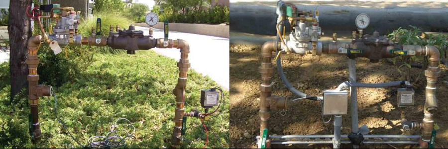Point of connection to irrigation mainline where backflow prevention is set-up